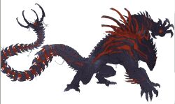  claws full_body highres monster monster_focus original prehensile_tail ridiy_vortep scales segmented_tail simple_background spines tail white_background 