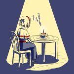  1girl alice_margatroid birthday cake food hirasato lonely pastry sad solo tears touhou translated 