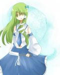 detached_sleeves green_hair ichika japanese_clothes kochiya_sanae miko miyako_hana skirt touhou yellow_eyes