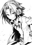  1boy asakura_you collar collarbone earphones monochrome open_clothes open_shirt riichu shaman_king short_hair sidelocks sketch 