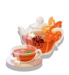  artist_request cup drink flower food gen_5_pokemon leaf lilligant no_humans official_art orange_flower petals pokemon pokemon_(creature) pokemon_(game) pokemon_cafe_mix red_flower saucer solo sugar_cube tea teacup teapot transparent_background yellow_flower 