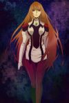  1girl breasts chiru_(sanifani) closed_mouth elhaym_van_houten gloves long_hair looking_at_viewer orange_hair pantyhose solo space star_(sky) uniform very_long_hair xenogears 