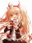  1girl criis-chan dangan_ronpa happy headgear heart heart_hands jacket long_hair pink_hair pinky_out tumblr_username twintails utsugi_kotoko very_long_hair zettai_zetsubou_shoujo 