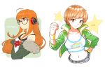  nekobayashi_(nekoforest) persona persona_4 persona_5 satonaka_chie 