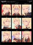 1boy alternate_hairstyle blonde_hair blue_eyes bow braid expressionless face fishissnack gloves gundam gundam_wing hair_bow lips long_hair looking_at_viewer male_focus one_eye_closed parted_lips portrait short_hair smile solo translation_request twin_braids twintails wavy_hair white_gloves zechs_merquise 
