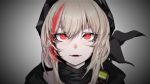  1girl alma01 bandana blonde_hair commentary_request face fangs girls_frontline headgear highlights looking_at_viewer m4_sopmod_ii_(girls_frontline) multicolored_hair open_mouth painttool_sai_(medium) red_eyes redhead solo streaked_hair walkie-talkie 