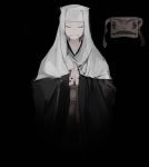  1girl black_background closed_eyes closed_mouth facing_viewer habit highres makeup mask original praying rampart1028 solo traditional_clothes upper_body 