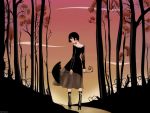  boots dark dress forest skirt solo standing tagme tree umbrella 