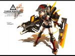  gia gun hat orange_eyes original ponytail short_hair sword white_hair 