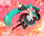  detached_sleeves hatsune_miku microphone musical_note open_mouth singing solo twintails vocaloid 