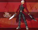 1boy archer boots dagger fate/stay_night fate/unlimited_codes gray_eyes tagme white_hair