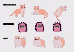  animal_focus arms_up black_eyes black_outline bong_(zutomayo) bow brown_fur character_name closed_eyes closed_mouth commentary concept_art english_text ginger_strings_(kaiba_seichoutsuu)_(zutomayo) ginger_strings_(zutomayo) green_bow hedgehog hedgehog_boy kaiba_seichoutsuu_(zutomayo) legs_apart lying myon_(tokipi) no_humans official_art on_back open_mouth outline pawpads pixel_art production_art red_eyes reference_sheet second-party_source shiba_inu short_tail solid_circle_eyes standing striped_tail tail three_quarter_view uniguri_(zutomayo) v-shaped_eyebrows whiskers white_background white_fur yellow_fur yellow_tail zutto_mayonaka_de_ii_no_ni 