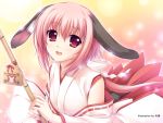  alpha animal_ears japanese_clothes pink_hair red_eyes 