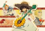  blonde_hair blue_eyes blue_hair brown_eyes brown_hair green_eyes guitar hat hirasawa_yui instrument k-on! kotobuki_tsumugi nakano_azusa red_eyes red_hair straw_hat tainaka_ritsu takanashi_ringo 