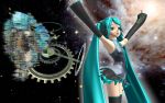  3d hatsune_miku melody_(vocaloid) space thigh-highs vocaloid 