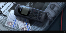  blood car cellphone chinese_commentary finnish_commentary finnish_text highres id_card license_plate mixed-language_commentary motor_vehicle newspaper no_humans nokia_(company) original phone rudeko32 