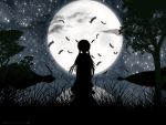  aria mizunashi_akari moon silhouette sky 