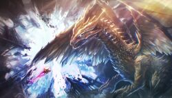  1elims1 absurdres claws commentary dragon english_commentary highres original scales sharp_teeth tail teeth western_dragon wings 