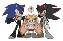  1girl 2boys animal_ears black_gloves child clenched_hands company_connection cosplay cream_the_rabbit eyepatch full_body furry furry_female furry_male gloves green_eyes grin hedgehog_boy highres hood hoodie kiryu_kazuma kiryu_kazuma_(cosplay) majima_goro majima_goro_(cosplay) multiple_boys open_clothes open_skirt rabbit_ears rabbit_girl red_eyes ryuu_ga_gotoku_(series) sawamura_haruka sawamura_haruka_(cosplay) sega serious shadow_the_hedgehog short_tail skirt smile sonic_(series) sonic_the_hedgehog standing suit tail unneul white_gloves 