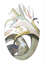  animal_focus aomidori_iro closed_mouth highres leaf no_humans plant pokemon pokemon_(creature) pokemon_focus red_eyes serperior snake solo vines 