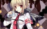  cup fate/stay_night fate_(series) gothic plaid saber wallpaper wnb_mark yellow_eyes 