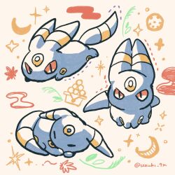  animal_focus black_fur closed_eyes closed_mouth colored_sclera crescent_moon curled_up full_body highres moon no_humans pokemon pokemon_(creature) pokemon_focus red_eyes red_sclera sleeping star_(symbol) tail umbreon uzuki_(uzuki_4m) 