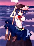 blue_hair chocolate_cube hat hinanawi_tenshi long_skirt miwa_futaba sitting skirt sword_of_hisou tagme touhou