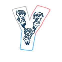  3girls :< arm_up arms_up bow bowtie buttons chibi chibi_only closed_mouth commentary double-breasted hair_bun kneehighs kurosawa_ruby long_hair looking_at_another love_live! love_live!_sunshine!! medium_hair miniskirt multiple_girls open_mouth pleated_skirt school_uniform serafuku shinanoya_(satanicad) short_hair single_side_bun skirt socks thigh-highs triangle_mouth tsushima_yoshiko two_side_up uranohoshi_school_uniform watanabe_you yyy_(love_live!) 