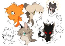  animal animal_focus animal_with_hair aqua_eyes blush braid brown_cat cat character_request chibi closed_eyes commentary_request cropped_head fang firestar_(warrior_cats) ghost green_eyes halo highres leafpool looking_at_viewer menacing_(jojo) neko_gokoro no_humans orange_cat ponytail profile red_eyes sandstorm_(warrior_cats) siblings sidelocks silhouette simple_background sisters sketch smile snout squirrelstar the_new_prophecy the_prophecies_begin translation_request warrior_cats white_background yellow_eyes 