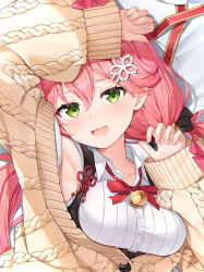  35p_(sakura_miko) acco_(sh_in) breasts dakimakura_(medium) dakimakura_(object) hololive long_hair pillow sakura_miko virtual_youtuber 