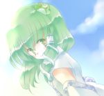  green_hair japanese_clothes kochiya_sanae long_hair miko snake suzuki_(chidori) touhou 