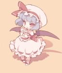  blade_(artist) blade_(lovewn) blue_hair from_above hands_on_own_chest hat lavender_hair red_eyes remilia_scarlet short_hair standing touhou wings 