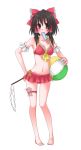  bad_id bikini gohei hakurei_reimu japanese_clothes miko ofuda ribbon ribbons swimsuit touhou 