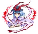  blue_hair capelet hat nagae_iku red_eyes tokono_(pixiv) touhou 