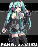  cosplay crossover golf_club hatsune_miku hatsune_miku_(cosplay) kooh kyoku_tou microphone microphone_stand pangya solo thighhighs twintails vocaloid 
