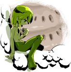  green hole_on_body jewelry kaiba kaiba_(character) leggings pendant solo tattoo topless 