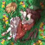  cat cat_ears cat_tail chen short_hair sleeping tail touhou usa_ooyake usakou 