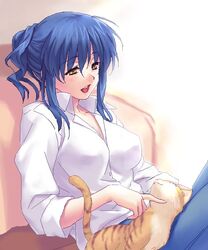  cat clannad sagara_misae shirt sleeves_rolled_up zen 