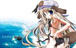  bikini blue_eyes brown_hair dog_ears dog_tail highres little_busters! little_busters!! long_hair ocean sea swimsuit tail wallpaper 