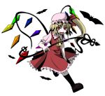  chourui fang flandre_scarlet hat laevatein ponytail ribbon ribbons short_hair tori_rui touhou wings 