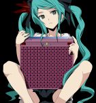 commentary green_eyes hatsune_miku ixy minesweeper sitting spread_legs twintails vocaloid world_is_mine_(vocaloid) 