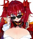  1girl breasts gem large_breasts last_origin may_of_doom mole mole_on_breast pinch_(nesume) portrait redhead sunglasses 