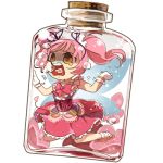  1girl air_bubble asphyxiation bottle brown_eyes bubble cork dress full_body gloves in_bottle in_container lowres original pink_dress pink_hair satuma_s screaming simple_background twintails underwater white_background white_gloves 