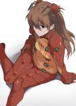  1girl bangs breasts brown_hair covered_navel iku_(ikuchan_kaoru) knees_together_feet_apart long_hair neon_genesis_evangelion plugsuit shikinami_asuka_langley sitting small_breasts solo souryuu_asuka_langley violet_eyes 