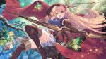  1girl arisa_(princess_connect!) bow_(weapon) butterfly_wings fairy fairy_wings forest green_eyes long_hair nature official_art orange_hair pointy_ears princess_connect! skirt weapon wings 