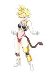  1girl blonde_hair blue_eyes boots clenched_hands commentary_request dragon_ball dragon_ball_(classic) earrings gloves graphite_(medium) jewelry leotard mechanical_pencil monkey_tail nontan0825 pencil pink_leotard saiyan_armor seripa short_hair simple_background single_thighhigh solo spiky_hair super_saiyan tail thigh-highs traditional_media white_background white_footwear white_gloves 