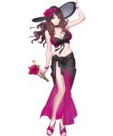  1girl dorothea_arnault fire_emblem fire_emblem:_three_houses fire_emblem_heroes full_body hat highres official_art sandals sarong solo sun_hat swimsuit toes transparent_background 