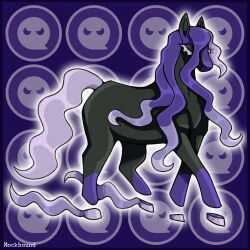  artist_name horse mockhoundart no_humans outline patterned_background pokemon pokemon_(creature) purple_background solo spectrier white_outline 