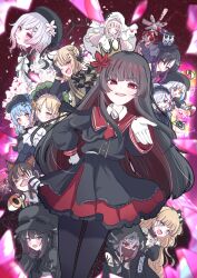  :d :o ;d animal_ear_headphones animal_ears aqua_eyes bandaged_arm bandages beret black_dress black_gloves black_hair black_hat black_hood black_mask black_pantyhose blonde_hair blood blood_on_weapon blue_hair blue_hairband cat_ear_headphones cat_ears crack cracked_glass cross cross_earrings crown deerstalker dress ear_piercing earrings empty_eyes everyone evil_smile fake_animal_ears flower frilled_dress frills giorgio_(yo_sumire_sola1) gloves goggles goggles_on_headwear gothic_lolita gradient_hair green_eyes grey_eyes hair_flower hair_ornament hair_over_one_eye hairband hand_on_own_face hasumi_leia hat headphones heterochromia highres hikami_meruru holding holding_paintbrush holding_ribbon housho_margo jewelry jogasaki_noah kurobe_nanoka lolita_fashion lolita_hairband long_hair looking_at_viewer mahou_shoujo_no_majo_saiban mini_hat mini_top_hat multicolored_hair natsume_an-an nikaido_hiro one_eye_closed orange_eyes outstretched_hand own_hands_clasped own_hands_together paintbrush pantyhose paper parted_lips piercing pink_eyes pink_hair red_eyes red_flower ribbon rose saeki_miria sakuraba_ema sash sawatari_coco shaded_face sharp_teeth shito_alisa shoulder_sash smile stained_glass sword tachibana_sherry tearing_up teeth tono_hanna top_hat veil very_long_hair violet_eyes weapon white_dress white_gloves white_hair white_veil x_hair_ornament yellow_eyes yellow_flower yellow_rose 