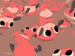  bad_drawr_id bad_id brown_background falling looking_to_the_side maromi mascot mousou_dairinin no_humans oekaki ohiam simple_background stuffed_animal stuffed_dog stuffed_toy upside-down 